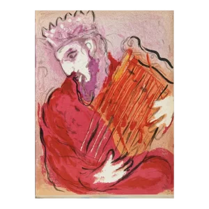 1956 Verve Chagall Original Lithograph David a La Harpe