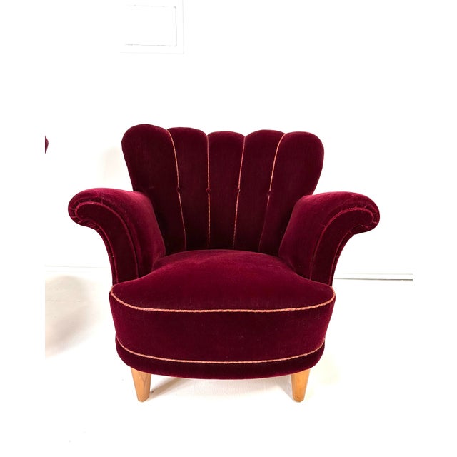 1940s Pair of 1940's Swedish Lounge Chairs For Sale - Image 5 of 10