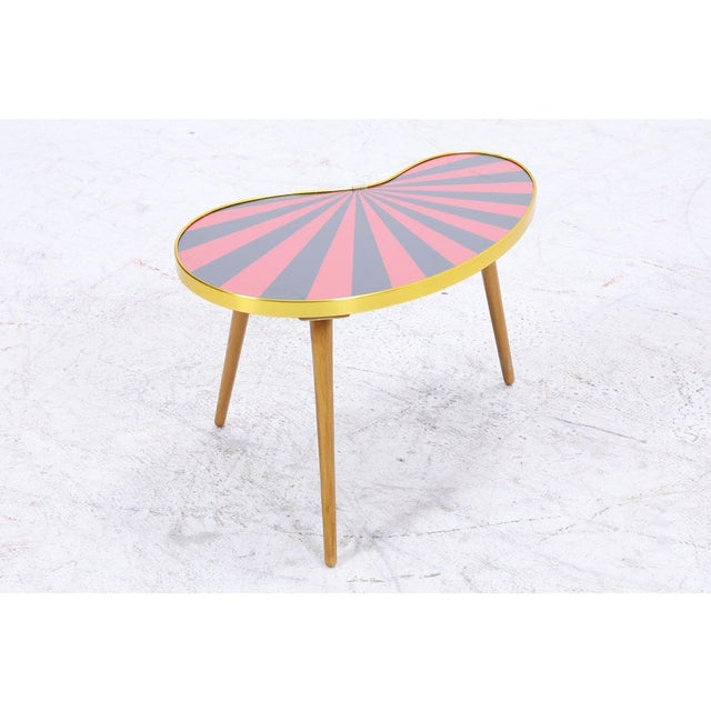 Wood Vintage Kidney-Shaped Table with Pattern, 1960s For Sale - Image 7 of 9