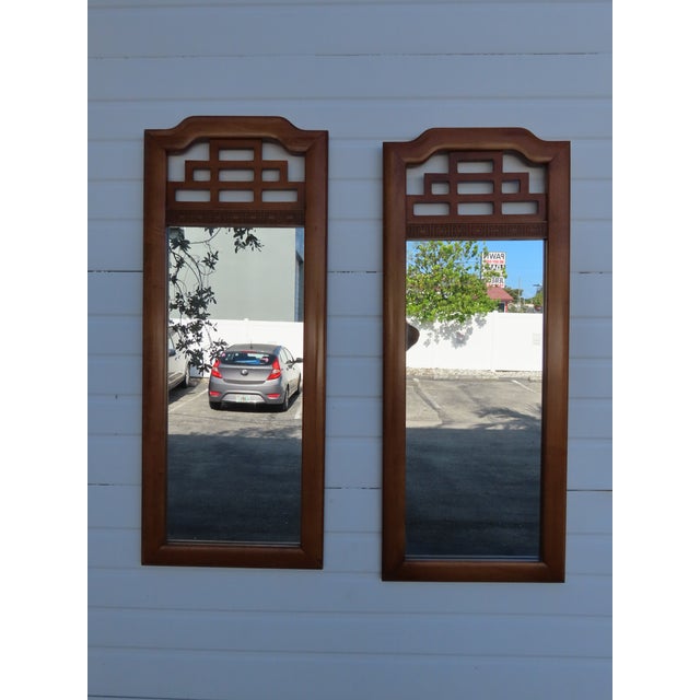 Hollywood Regency Henry Link Hollywood Regency Wall Bathroom Vanity Mirrors a Pair 6408 For Sale - Image 3 of 13