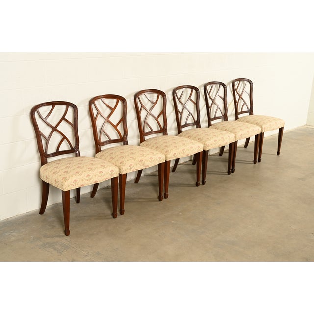 Kindel Furniture Style Federal Carved Mahogany Dining Chairs, Set of Six For Sale - Image 13 of 13
