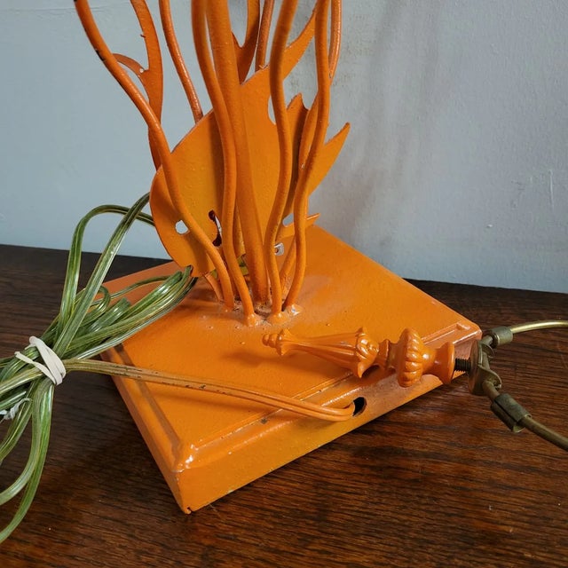 Orange Vintage Orange Fish Seaweed Lamp For Sale - Image 8 of 8