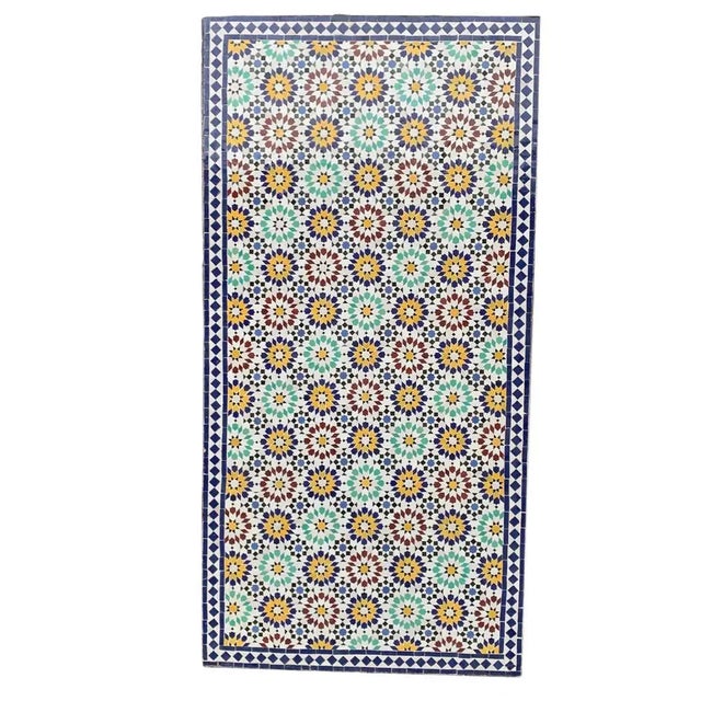 2010s Moroccan Ceramic Tile Top, Rectangle For Sale - Image 5 of 5