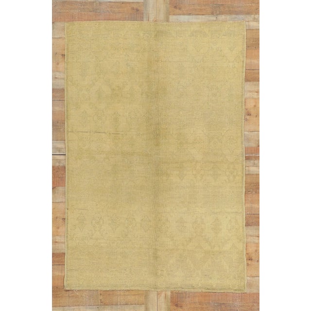 Muted Vintage Turkish Oushak Rug - 04'09 X 07'02 For Sale - Image 9 of 10