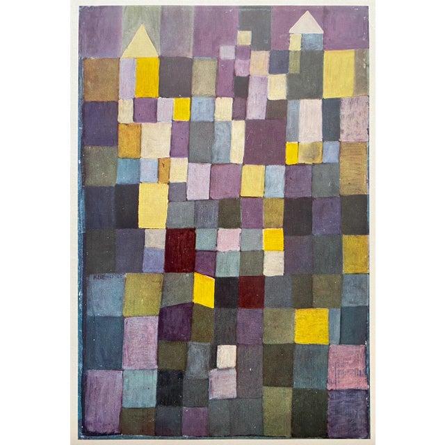 Paul Klee Vintage 1955 1st Edtn Modernist Lithograph Print " Architecture ( Yellow Violet Stepped Cubes ) 1923 For Sale - Image 11 of 11