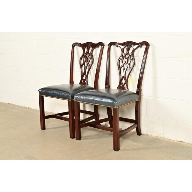 Councill Craftsmen Georgian Carved Mahogany Side Chairs or Dining Chairs, Pair For Sale - Image 14 of 14
