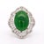 Contemporary Gia Cert. 8 Carat Burma Jadeite Jade & Diamond 18k White Gold Ballerina Ring, Size 6.25 For Sale - Image 3 of 9