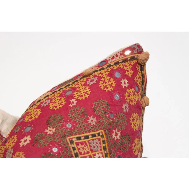 Bhanu Rajasthani Embroidered Decorative Euro Pillow For Sale - Image 4 of 8