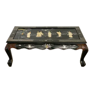 Black Lacquer Chinoiserie Coffee Table