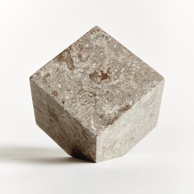 Abstract Abstract Marble Cube Sculpture For Sale - Image 3 of 4