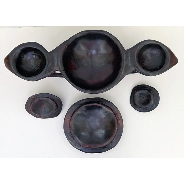 Tribal Vintage Hand-Carved African Centerpiece Serving Dish For Sale - Image 3 of 8