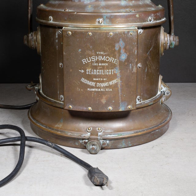 Industrial Antique the Rushmore Industrial Searchlight c.1905 For Sale - Image 3 of 9