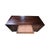 Vintage Asian-Inspired Dark Wood Executive Desk With Brass Hardware & Fretwork For Sale - Image 6 of 12