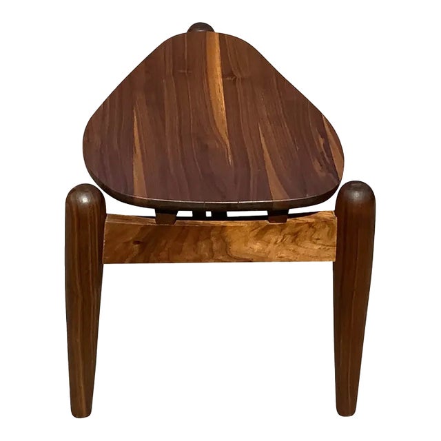 Mid Century Modern Walnut Ottoman For Sale