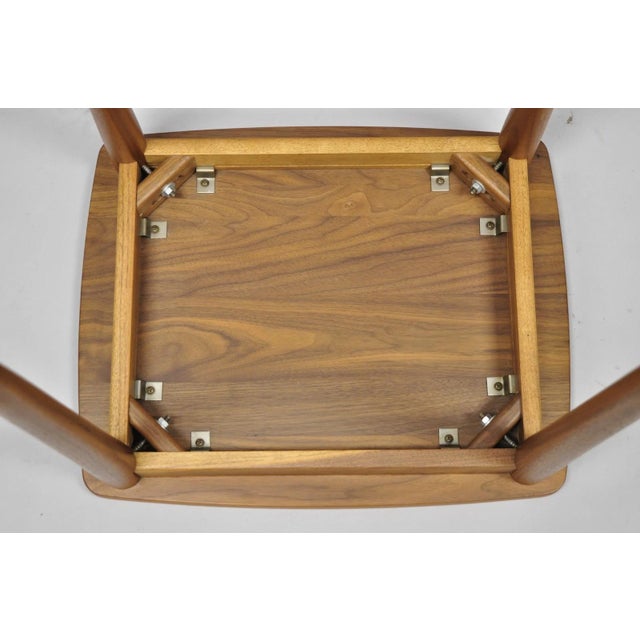 Contemporary Mid Century Danish Modern Style Small Teak Drinks Side Table For Sale - Image 12 of 14