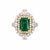 Emerald Diamond Cocktail Ring Vintage 18k Yellow Gold Size 7 Gemstone Jewelry For Sale In Los Angeles - Image 6 of 7