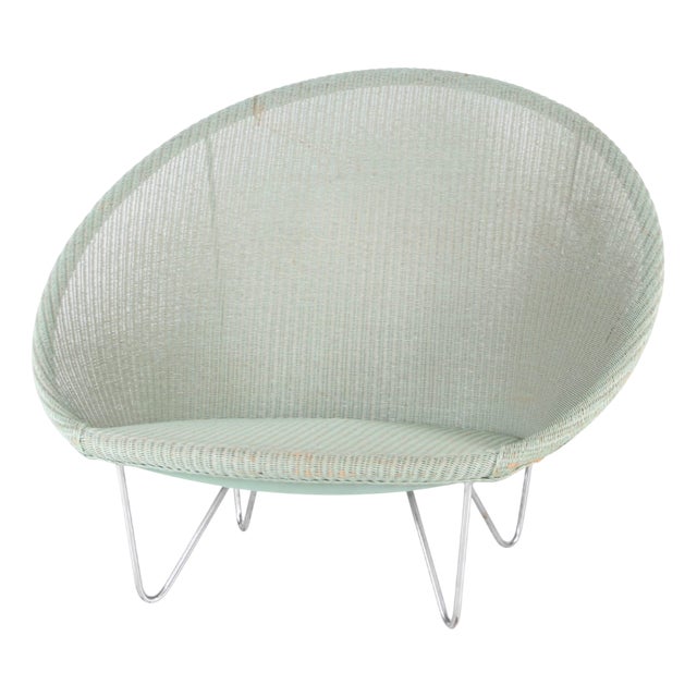 Large Vintage Wicker and Chrome Chair, 1970s For Sale