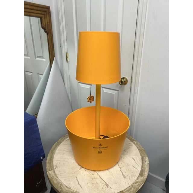 Contemporary French Veuve Clicquot Ponsardin Champagne Cooler, Ice Bucket With Table Lamp. For Sale - Image 3 of 9