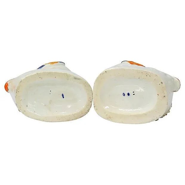 Figurative 19th Century Staffordshire Peacock Inkwells For Sale - Image 3 of 4