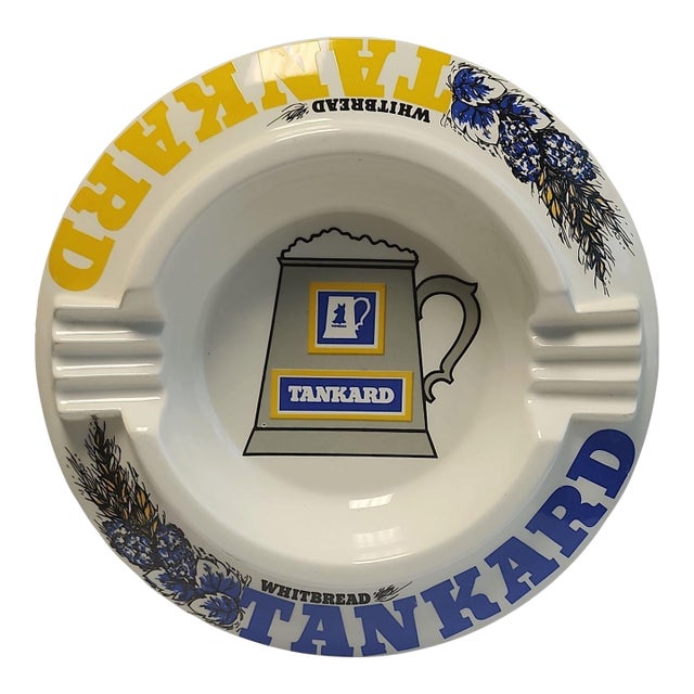 Vintage English Whitbread Tankard Ale Pub Ashtray For Sale