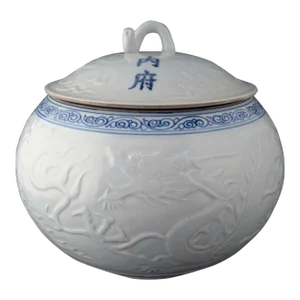 Chinese Blanc De Chine Covered Dragon Bowl