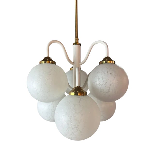 Chandelier with 6 Glass Balls, 1970s For Sale