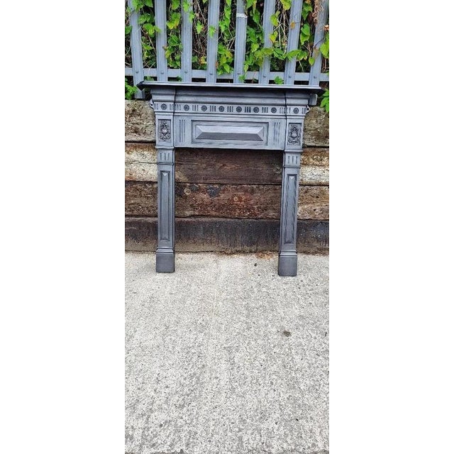 Antique Victorian Cast Iron Mantel Surround for Wood Burning Stove For Sale - Image 6 of 12
