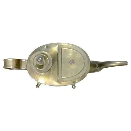 Metal Antique Brass Double Lid Kettle For Sale - Image 7 of 7