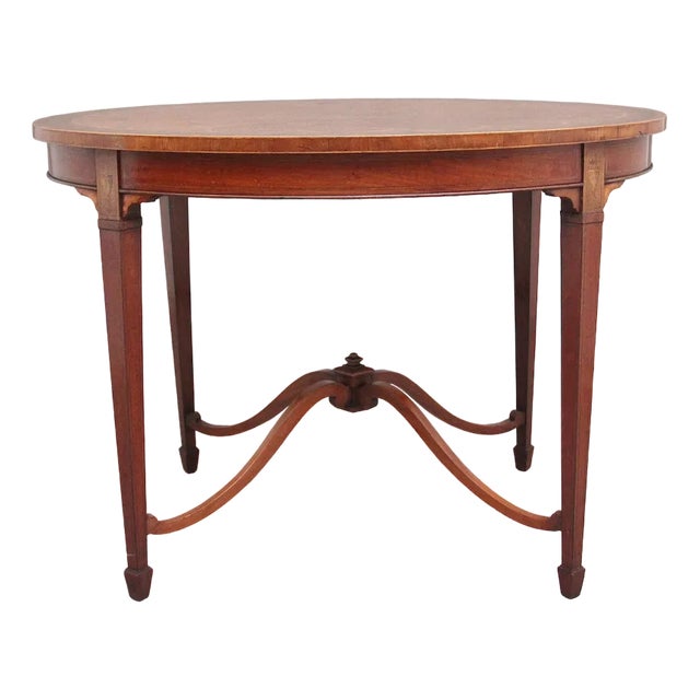 Antique Inlaid Satinwood Table, 1880 For Sale