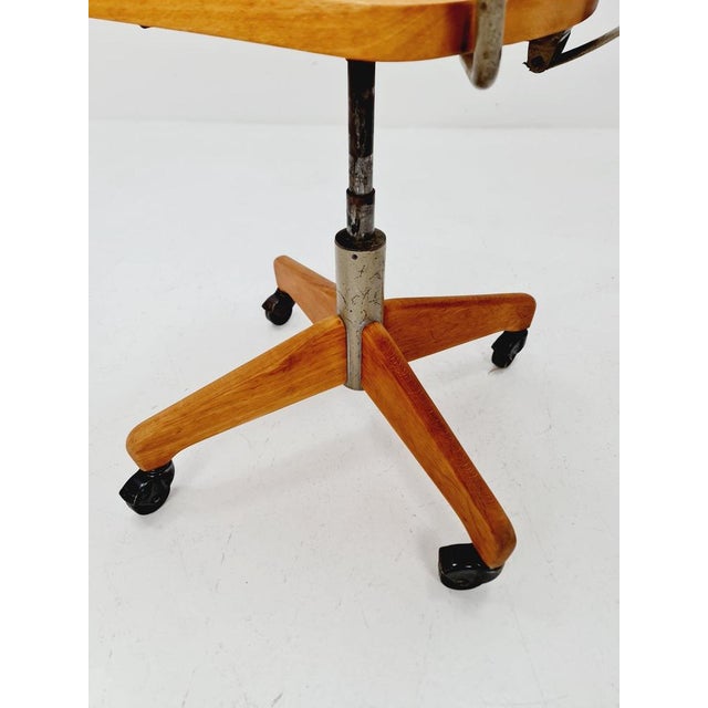 Bauhaus Swivel Office Armchair in Wood by Stollgiroflex, 1930s For Sale - Image 5 of 11