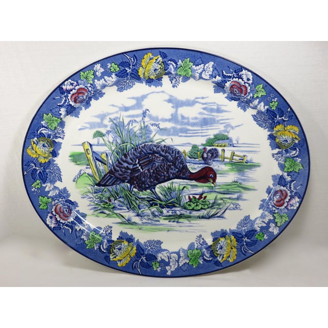 1920 Antique English Pottery Turkey Platter Chairish