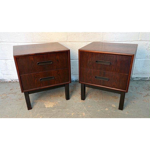 Mid-Century Modern Mid 20th Century Modern Rosewood Nightstands by Punch Design Inc., A Pair For Sale - Image 3 of 14