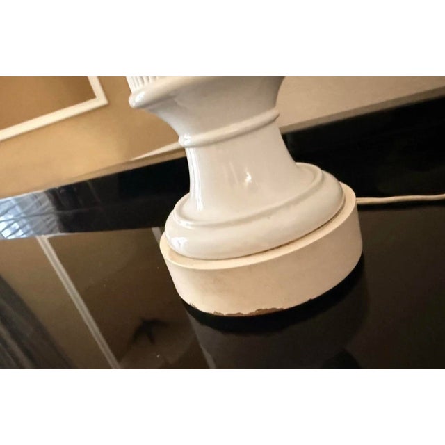 Vintage Blanc De Chine Porcelain Figural Bird Table Lamp With Shade For Sale - Image 9 of 12