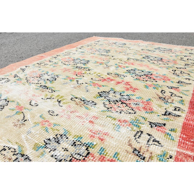 1970s Turkish Red Floral Rug For Sale In Sacramento - Image 6 of 9