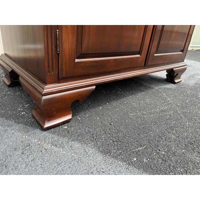 1980s 1980s Ethan Allen Georgian Court Cherry Bedroom Clothing Armoire Wardobe For Sale - Image 5 of 12