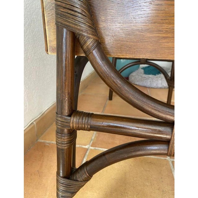 Rattan Desk with 3 Drawers, 1950s For Sale - Image 12 of 17