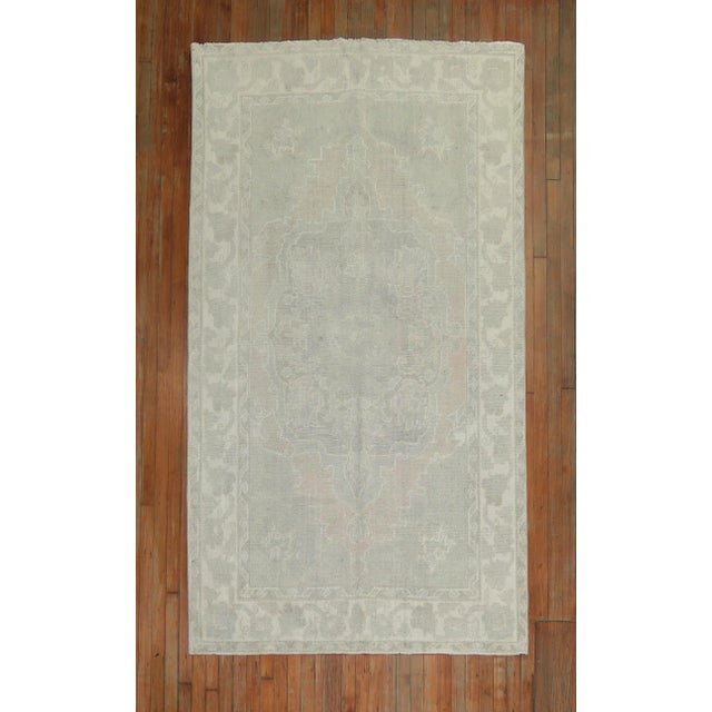 Pale Vintage Turkish Oushak - 4' x 7'11" For Sale - Image 12 of 12