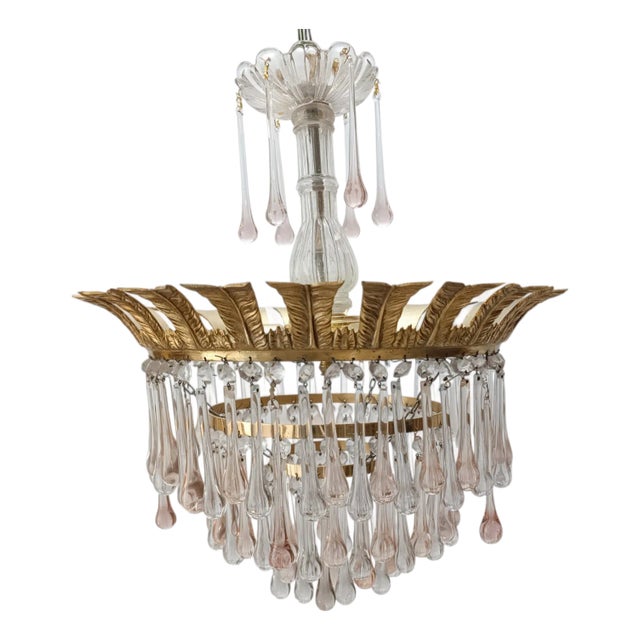 Empire Style Murano Glass Lamp, 1930s For Sale