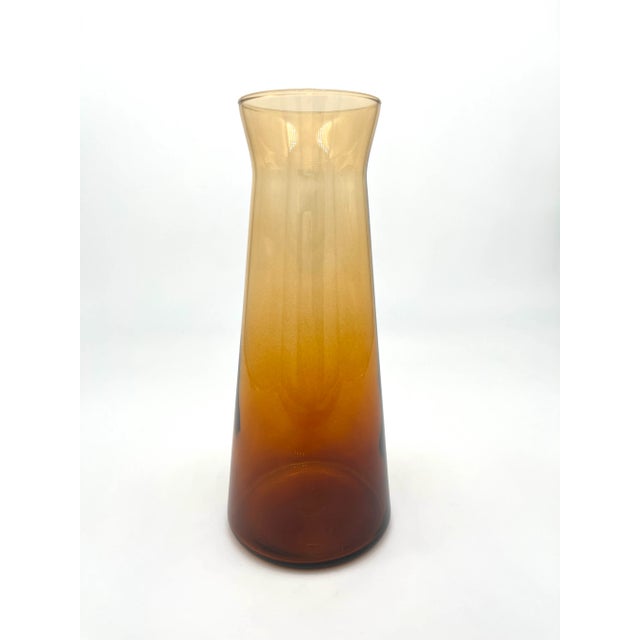 1980s Mid Century Amber Glass Vase For Sale - Image 11 of 12