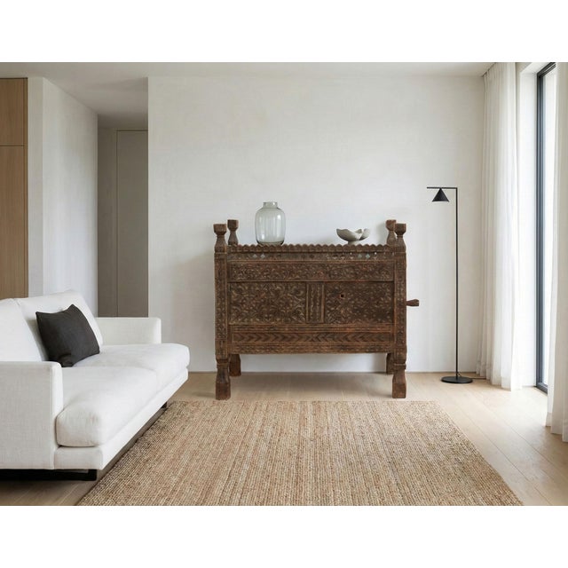 A masterpiece of tribal artistry, this chest hails from the Swat Valley region of Northern Pakistan. Crafted from dense,...