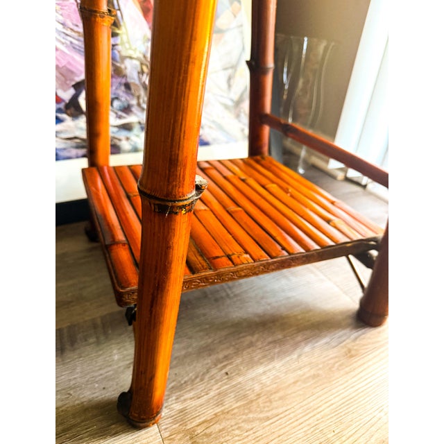 Vintage Bamboo Tall Ladder Style Etagere Display Stand. For Sale - Image 12 of 12