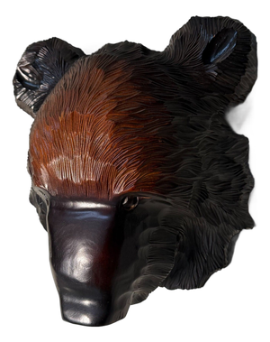 Ainu Wood Carving Bear Head, 1960s