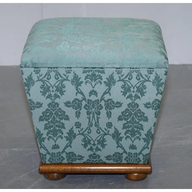 Gray Silk Victorian Style Footstool For Sale - Image 8 of 15