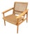 Mid Century Style Natural Oak and Rope Lounge Chair For Sale