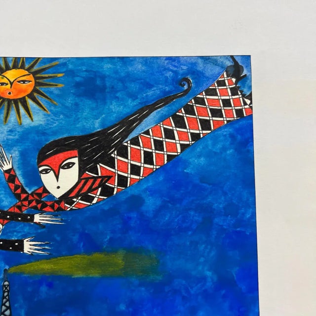 Modern Mexican Art Ink Drawing Eiffel Tower Oaxaca Mexico Chairish