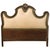 20th century Italian Baroque style carved wood with fabric headboard Original patinated.