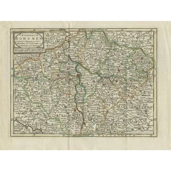 Late 18th Century Antique Map of the Kingdom of Bohemia by Keizer & De Lat, 1788 For Sale - Image 5 of 5