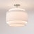 Mid-Century Modern Modern Coronado 18 Semi-Flush Mount - Drum White Linen Shade, Satin Nickel Steel, Elv Dimmable Led for Bedroom Living For Sale - Image 3 of 5