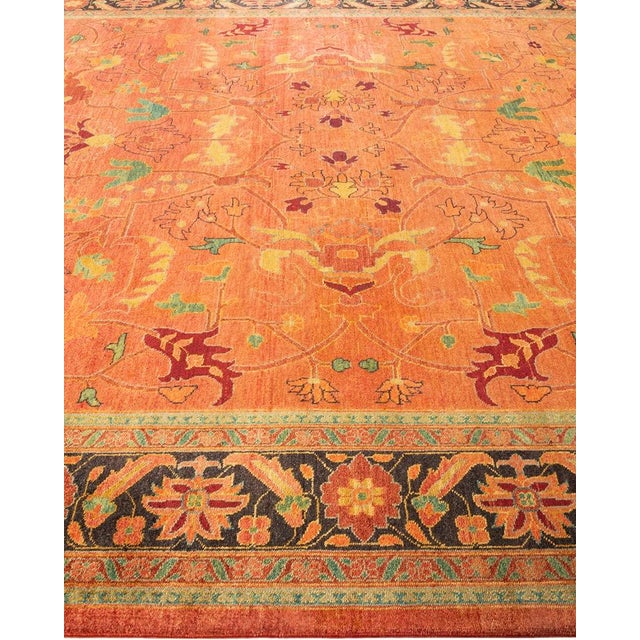 Solo Rugs Eclectic, One-of-a-Kind Hand-Knotted Area Rug in Orange, 9' 3" x 12' 0" For Sale - Image 4 of 8