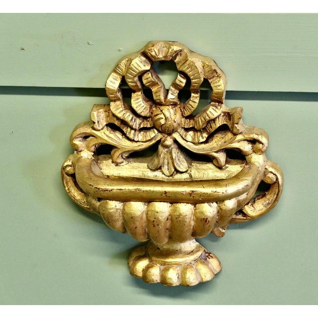 Metal rench Carved Gilt Wall Brackets, 1930, Set of 2 For Sale - Image 7 of 8